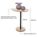 Ver imagem 2 de Mesa Lateral Orgânica Vitta Monopé com Pé de Aço – Mesa de Apoio Moderna Off White/cedro