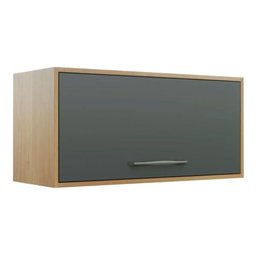 Armário Aéreo Cozinha Modulado Áustria c/ 1 Porta Basculante Cinamomo/Grafite - Valdemóveis - 1