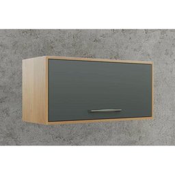 Armário Aéreo Cozinha Modulado Áustria c/ 1 Porta Basculante Cinamomo/Grafite - Valdemóveis - 7