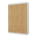 Ver imagem 2 de Guarda-roupa Infantil 122cm 4 Portas e 2 Gavetas Encanto Multimóveis Mp4448 Branco/madeirado