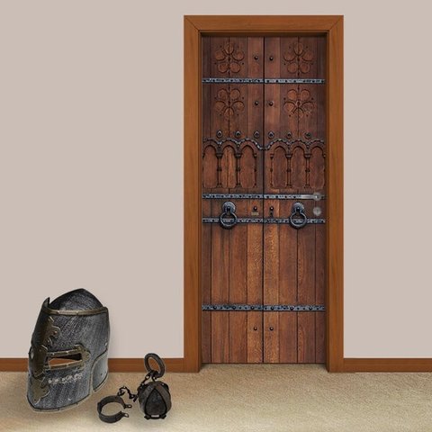 Adesivo de Porta Medieval 3 Arte Destaque M - 0,83 X 2,13 Metros