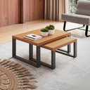 Ver imagem 1 de Mesa de Centro Kit 2 Mesas de Centro Industrial Freijó/preto - Dalla Costa