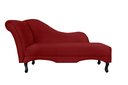 Ver imagem 1 de Recamier Decorativo Divã Olivia Couro Vermelho Pés Madeira Ms Decor