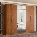 Ver imagem 1 de Guarda Roupa Casal 6 Portas com Espelho e 6 Gavetas Equador - Nogueira Touch