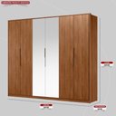 Ver imagem 2 de Guarda Roupa Casal 6 Portas com Espelho e 6 Gavetas Equador - Nogueira Touch