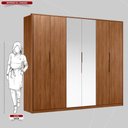 Ver imagem 4 de Guarda Roupa Casal 6 Portas com Espelho e 6 Gavetas Equador - Nogueira Touch