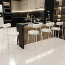 Ver imagem 2 de Kit 03 Banquetas Baixa Cozinha Sala Jantar Bancada Milão Arena L02 Linho Champagne - lyam decor