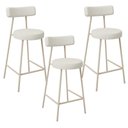 Ver imagem 1 de Kit 03 Banquetas Baixa Cozinha Sala Jantar Bancada Milão Arena L02 Linho Champagne - lyam decor