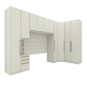Ver imagem 5 de Quarto Modulado de Canto Casal com Cabeceira Queen 6 Peças 10 Portas Seletto Henn - Areia Hp