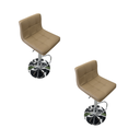 Ver imagem 1 de Kit 2 Banquetas Estofada Gomos Confort Base Cromada Nude