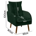 Ver imagem 6 de Poltrona Decorativa para Sala de Estar e Recepção Vanessa Veludo - Sofa Store:veludo Verde