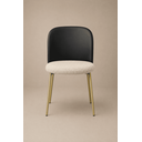 Ver imagem 1 de Cadeira Elegance Ayla Base de Ferro Diversas Cores Jantar Penteadeira Salão Recepção - Corino Preto