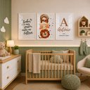 Ver imagem 1 de Kit Quadros Infantil com Nome - Jesus Pastor:30x45/Moldura Branca