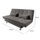 Ver imagem 3 de Sofá Cama 3 Lugares 1,84m Andradas Veludo Suede Cinza Mamflex