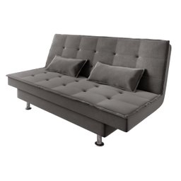 Sofá Cama 3 Lugares 1,84m Andradas Veludo Suede Cinza Mamflex - 2