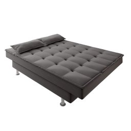 Sofá Cama 3 Lugares 1,84m Andradas Veludo Suede Cinza Mamflex - 5