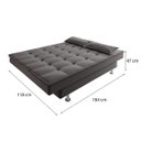 Ver imagem 4 de Sofá Cama 3 Lugares 1,84m Andradas Veludo Suede Cinza Mamflex
