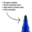 Ver imagem 2 de Kit 3 Pincel Marcador Quadro Branco Recarregável com Refil + Apagador Magnético Brw