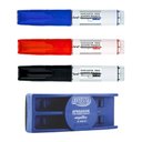 Ver imagem 3 de Kit 3 Pincel Marcador Quadro Branco Recarregável com Refil + Apagador Magnético Brw