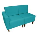 Ver imagem 1 de Poltrona Decorativa Alicia Lado Direito Suede Azul Tifany Pés Madeira Mz Decor