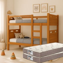 Beliche Adulto ou Infantil com 02 Colchões D20 Grade Robusta Reforçada com Proteção Completa - 1