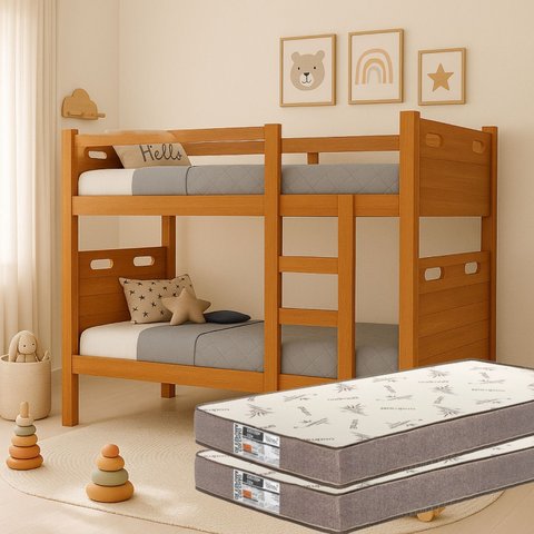 Beliche Adulto ou Infantil com 02 Colchões D20 Grade Robusta Reforçada com Proteção Completa