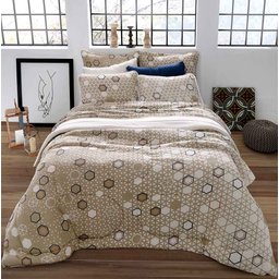 Jogo de Cama Malha - Queen Size - Toquio - Pérola - 4 Peças - 100% Algodão - Sul Brasil - 1