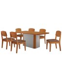 Ver imagem 2 de Mesa de Jantar Isadora 180cm Tampo Mdf Laminado com 6 Cadeiras Copper