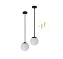 Ver imagem 1 de Kit 2 Pendente Preto Bancada Cozinha Cabeceira de Cama + Led Arevo Iluminação Jabuticaba VIDRO LEITO