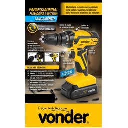 Furadeira Parafusadeira Vonder Pfv 112qr 12v Quick Release - 2