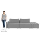 Ver imagem 5 de Sofá Ilha Modular com Puff para Sala Living 252cm Georgia K04 Veludo Cinza - Mpozenato