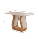 Ver imagem 4 de Conjunto Mesa de Jantar com 4 Cadeiras Estofadas e Tampo de Vidro 120x80x80cm Bege/Mel