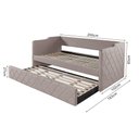 Ver imagem 2 de Sofá Cama em Madeira Maciça com Revestimento de Tecido Veludo Pávia Dubai Php Mobilia - Bege -