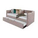 Ver imagem 4 de Sofá Cama em Madeira Maciça com Revestimento de Tecido Veludo Pávia Dubai Php Mobilia - Bege -