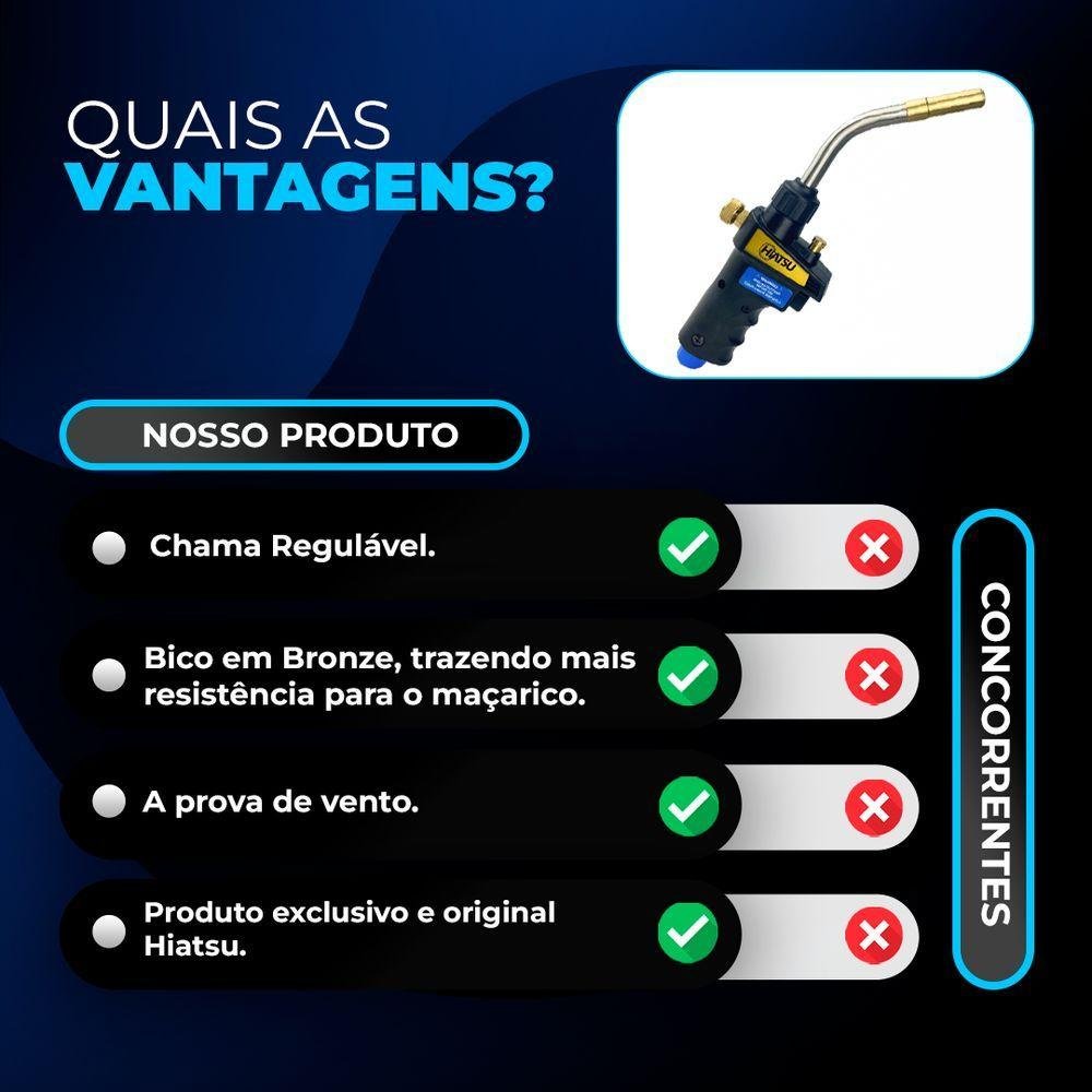 Maçarico Turbo Hand Torch com Acendimento Automático Hiatsu Jh-6st - 4