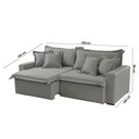 Ver imagem 3 de Sofá Montreal Linho 02 Módulos de 100m B25cm Meu Sofá Online A230 Linho Cinza