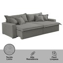 Ver imagem 2 de Sofá Montreal Linho 02 Módulos de 100m B25cm Meu Sofá Online A230 Linho Cinza