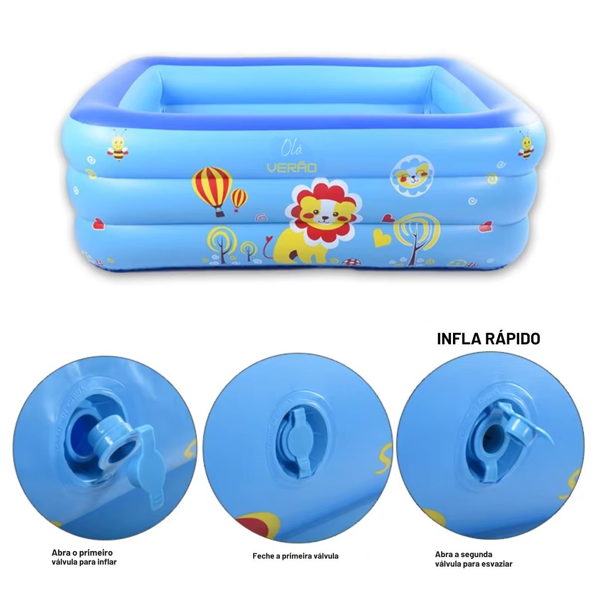 Piscina Inflável Infantil 150x105x55cm Personagens Banheira:rosa - 4