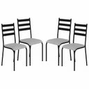 Ver imagem 2 de Kit 4 Cadeiras para Cozinha e Sala de Jantar 541.Sli Preto/Cinza