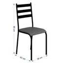 Ver imagem 3 de Kit 4 Cadeiras para Cozinha e Sala de Jantar 541.Sli Preto/Cinza