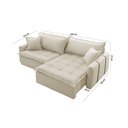 Ver imagem 3 de Sofá Cama Linho em Madeira Eucalipto 240cm Braço 20cm Arizona Meu Sofá Online