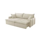 Ver imagem 2 de Sofá Cama Linho em Madeira Eucalipto 240cm Braço 20cm Arizona Meu Sofá Online