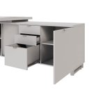 Ver imagem 6 de Escrivaninha Mesa Escritório Diretor em L 2,00 com Caixa de Tomadas e Armário Lateral 3 Gavetas 200C