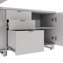 Ver imagem 7 de Escrivaninha Mesa Escritório Diretor em L 2,00 com Caixa de Tomadas e Armário Lateral 3 Gavetas 200C