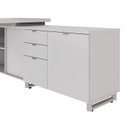 Ver imagem 4 de Escrivaninha Mesa Escritório Diretor em L 2,00 com Caixa de Tomadas e Armário Lateral 3 Gavetas 200C