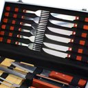 Ver imagem 3 de Jogo de 17 pecas para churrasco Gourmet com cabo em madeira e maleta em aluminio L47xP20xA7cm
