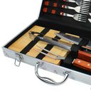 Ver imagem 2 de Jogo de 17 pecas para churrasco Gourmet com cabo em madeira e maleta em aluminio L47xP20xA7cm