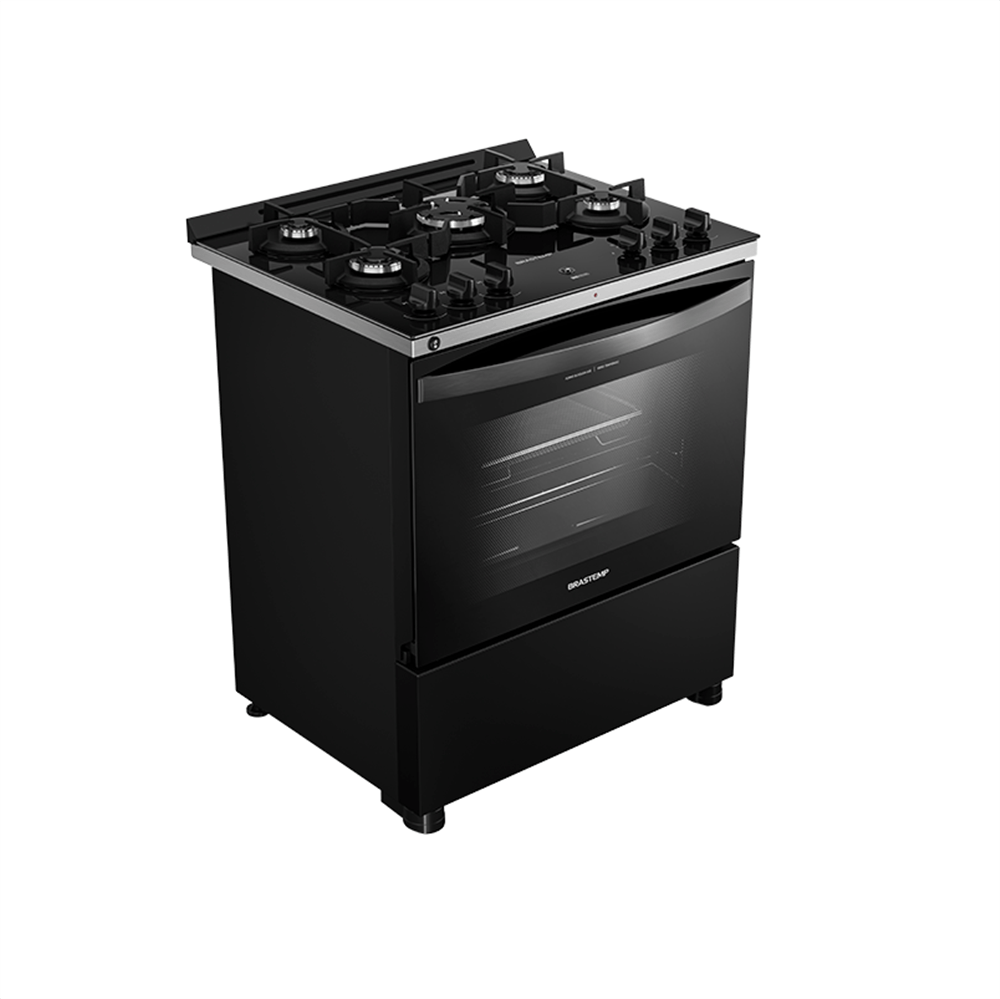 Fogão Brastemp 5 Bocas Preto com Mesa de Vidro, Função Air Fryer e Turbo Chama - Bfs5lae 110v - 2