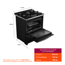 Ver imagem 6 de Fogão Brastemp 5 Bocas Preto com Mesa de Vidro, Função Air Fryer e Turbo Chama - Bfs5lae 110v