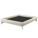 Ver imagem 1 de Cama Casal Base Box Pés Ferro 156cm Emma Bouclé Off White - Nexta Casa